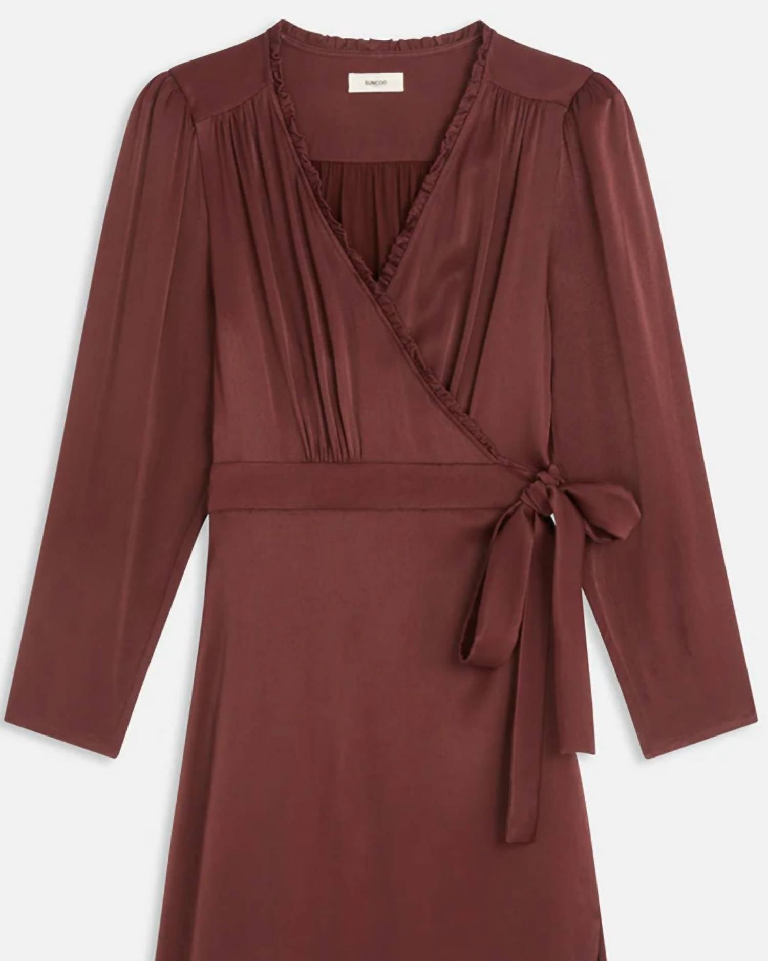 Suncoo - Women's Satin Wrap Dress