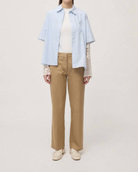 Ottod'Ame - Striped Shirt With Macramé Inserts