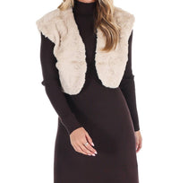 Mustard Seed - Wavy Faux Fur Bolero Vest