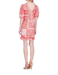 Joy Joy - Ruffles Short Sleeve Trim Mini Dress