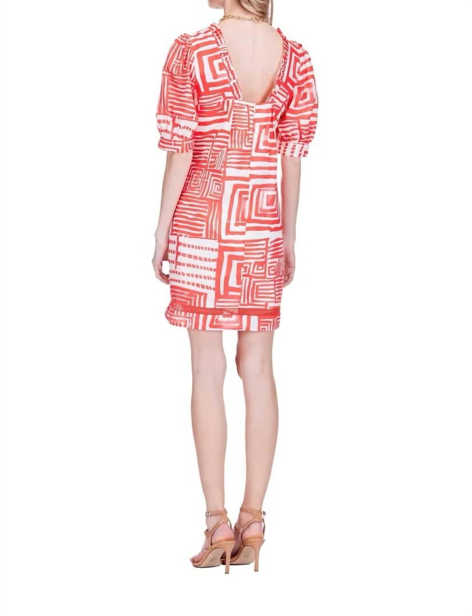 Joy Joy - Ruffles Short Sleeve Trim Mini Dress