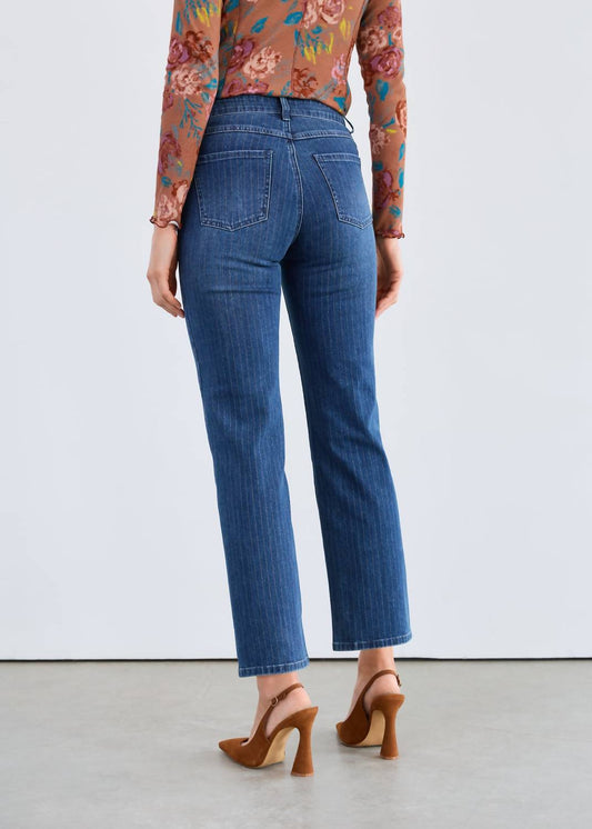 Fdj - Olivia Pinstripe Straight Ankle Denim Jeans