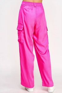 Strut & Bolt - Women's Front Pleat Satin Cargo Pants