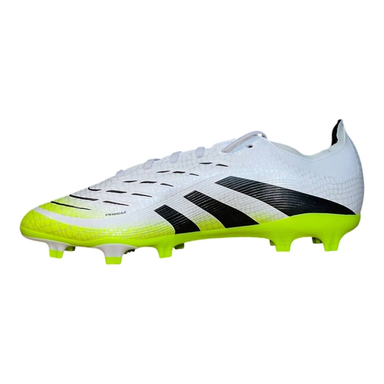 adidas Men's Predator League Fg/mg Soccer Cleat Shoes in white black yellow - men's shoe - detail view