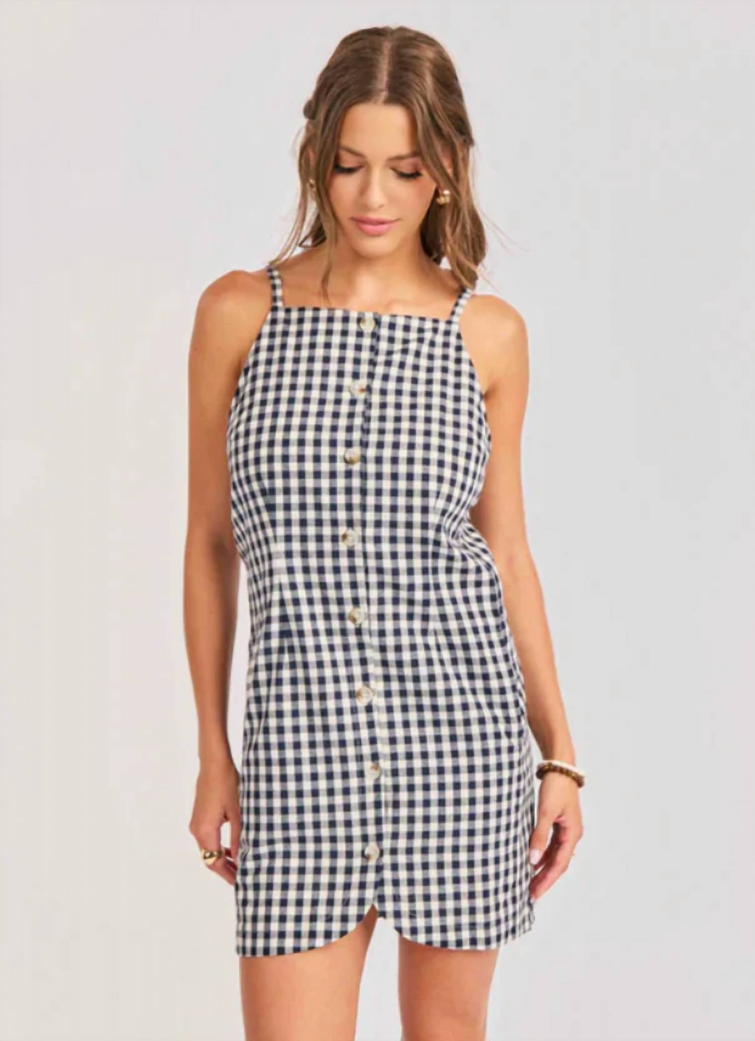 Sadie & Sage - Mustang Gingham Button Mini Dress