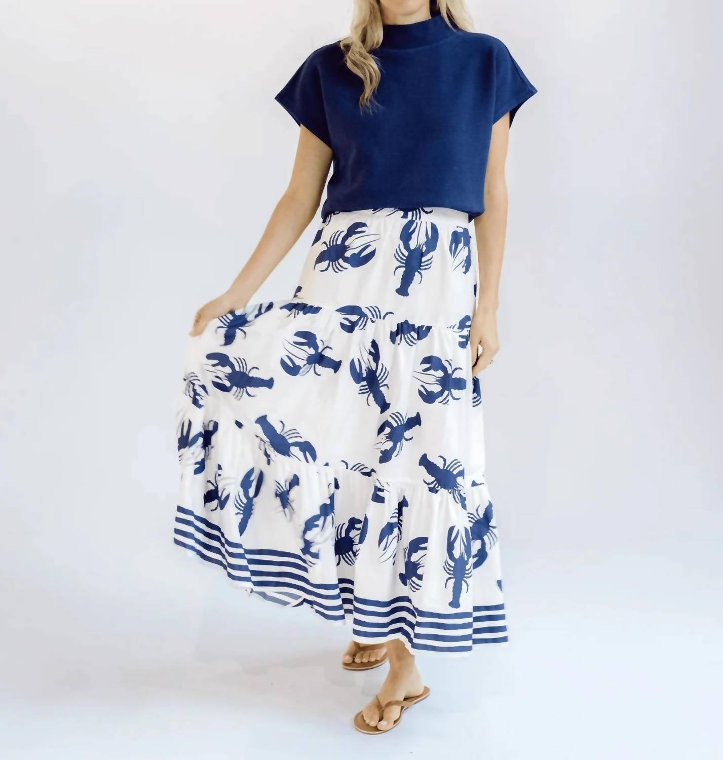 Navybleu - Lobster Midi Skirt