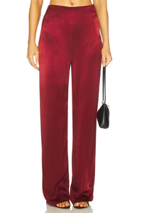 BARDOT Devin Wide Leg Trouser Pant in burgundy - women's pants