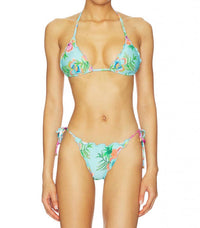 Pq Swim - Embroidered Lettuce Edge Bikini Top