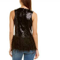 Tyler Boe - Bella Feathered Sequin Top