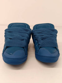 LANVIN Men's Curb Xl Padded Leather Low Top Sneakers in ocean blue - men's sneaker - view 9