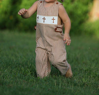 Rylee Faith Designs - Boys Stripe Smocked Church Christ Bishop Christening Romper