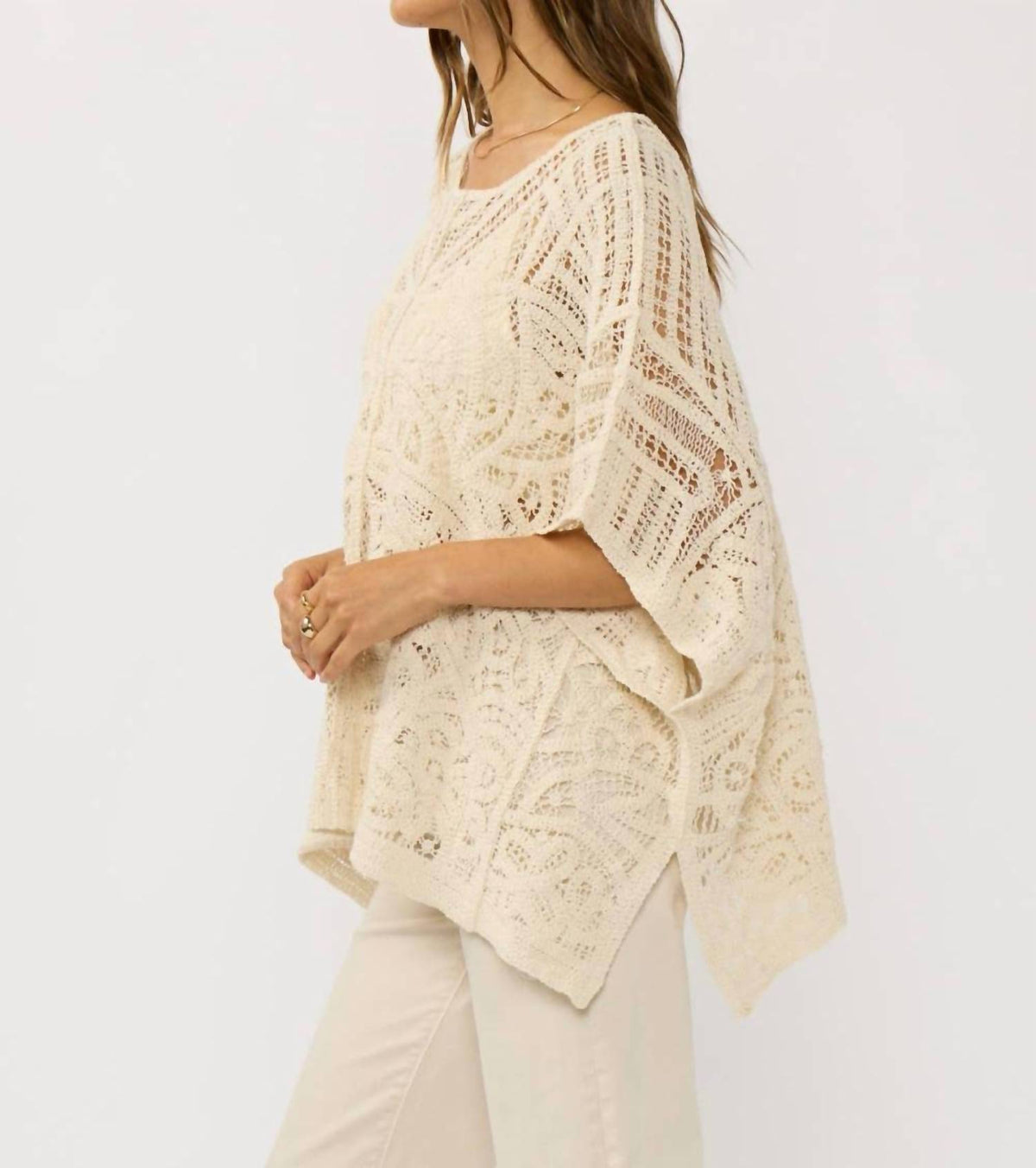 Lovestitch - Women's Beachy Vibes Crochet Top Cover Up