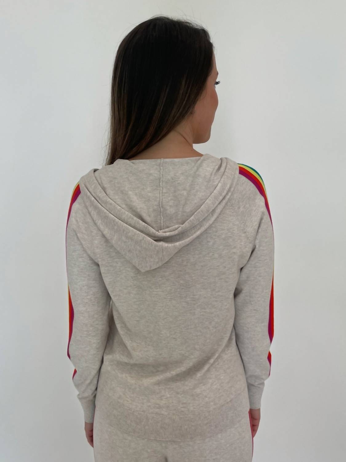J. Society - Striped Sleeve Zip Hoodie