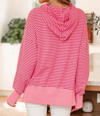 66Disco - Stripe Thumbhole Loose Fit Hoodie