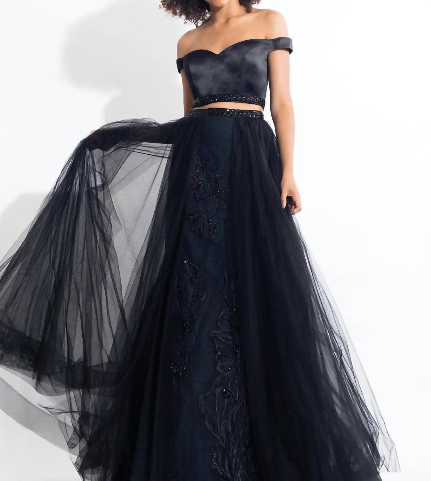 Rachel Allan - Two-piece Off Shoulder Gown With Overskirt