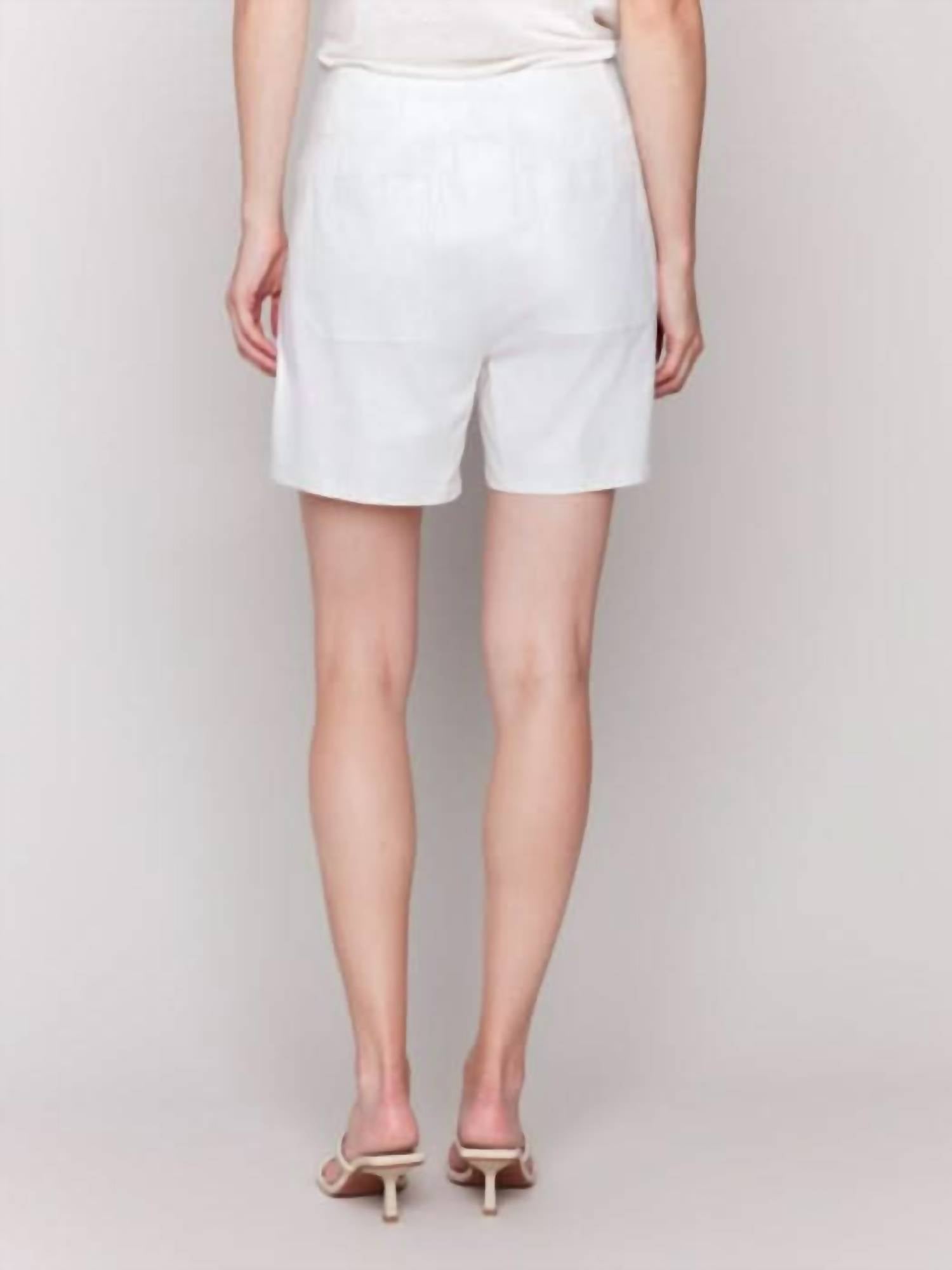 Charlie B - Foil Linen Stretch Short