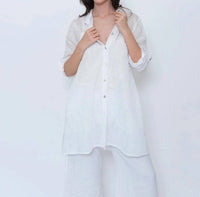 Blueberry - Sheer Button Up Tunic