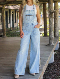 Hidden - Dylan A-line Super Wide Leg Overalls