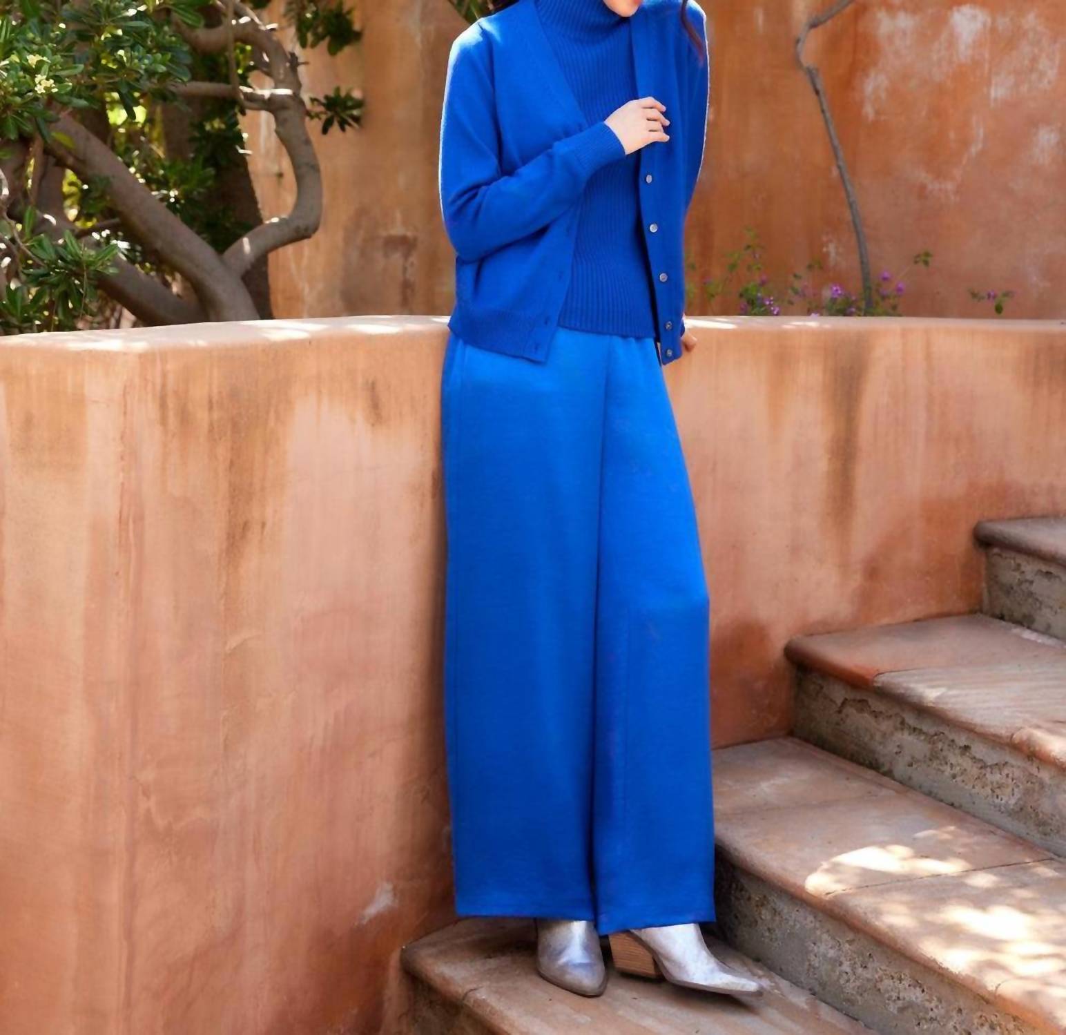 Karen Kane Long Sleeve Cardigan Sweater in sapphire blue - women's cardigan - view 4