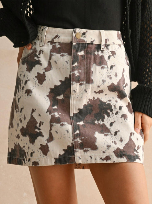 Miou Muse - Cow Print Skirt