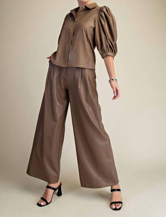 Glam - High Waist Wide Leg Pants