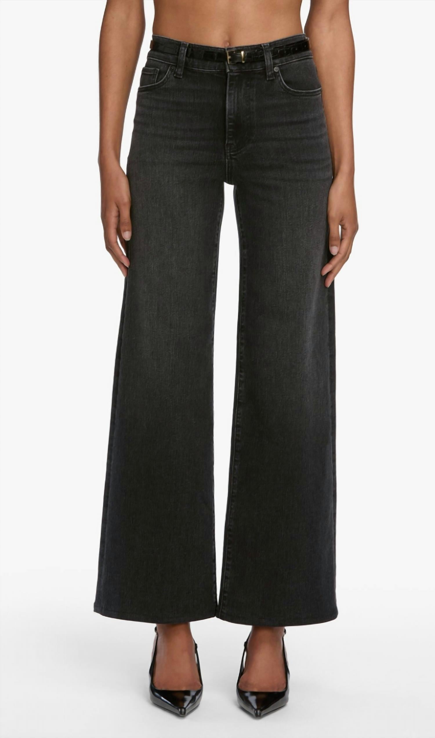 FRAME Le Slim Palazzo Jeans in starship - women's jeans - detail view