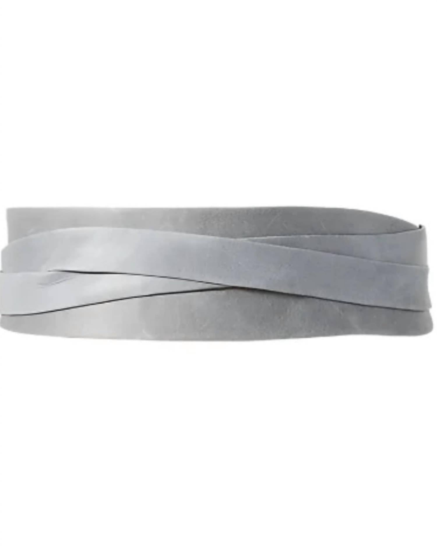 ADA Women's Wrap Leather Belt in grey - women's accessory - detail view