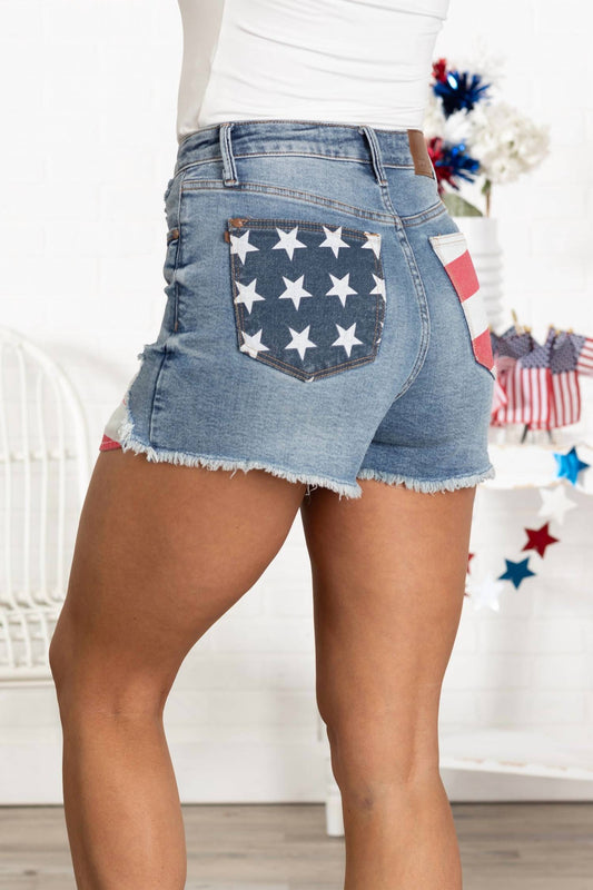 Judy Blue - High Waist American Flag Shorts