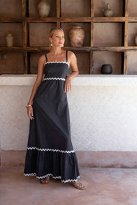Phierce Fashions Swirl Maxi Dress in black - women's dress - alternate view