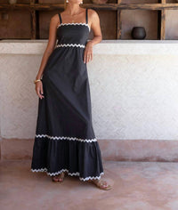 Phierce Fashions Swirl Maxi Dress in black - women's dress - detail view