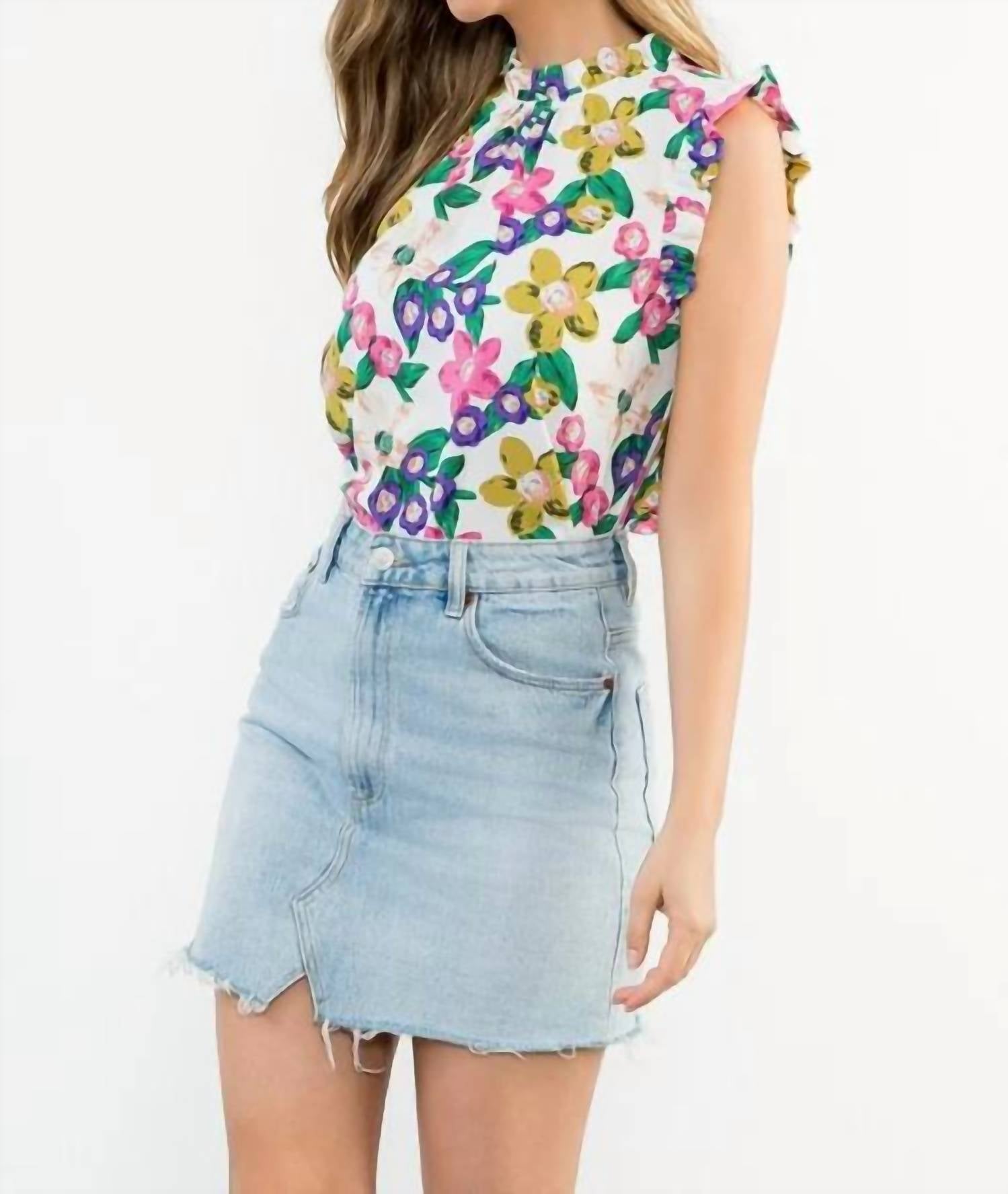 Thml - Carly Floral Ruffle Sleeve Blouse