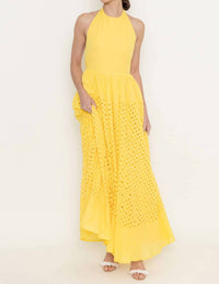 Fore Collection - Ray of Sunshine Eyelet Maxi Dress