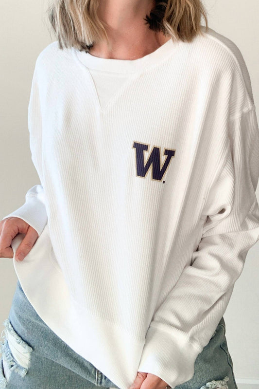 UW Logo Corded Boxy Sweatshirt