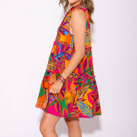 Sugarlips - Women's Fun Floral Shift Tiered Mini Dress