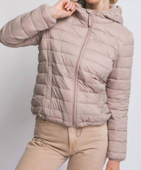 Love Tree - Hooded Light Puffer Jacket