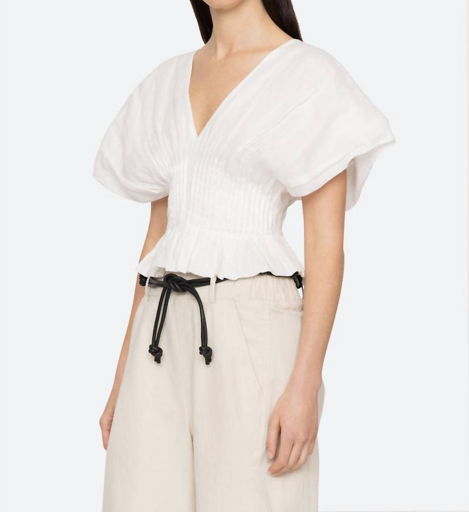 Sea - Zora Pleated Short Sleeved Top