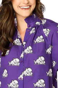 Stewart Simmons - Horned Frogs Poplin Blouse