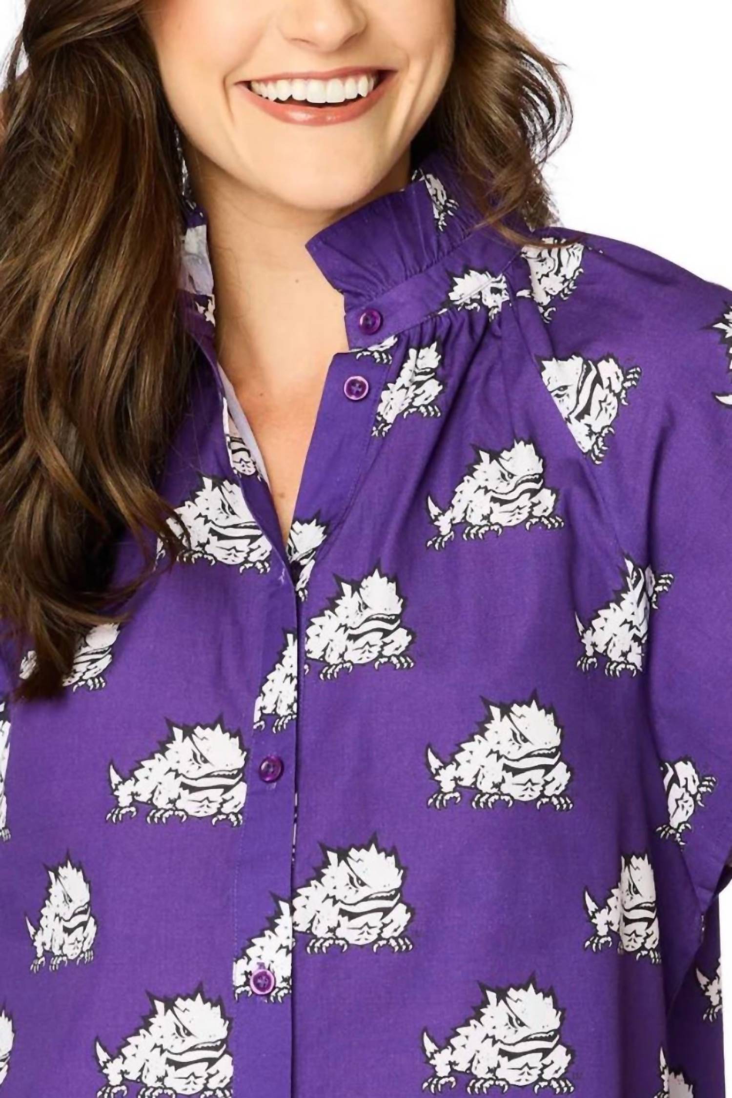 Stewart Simmons - Horned Frogs Poplin Blouse