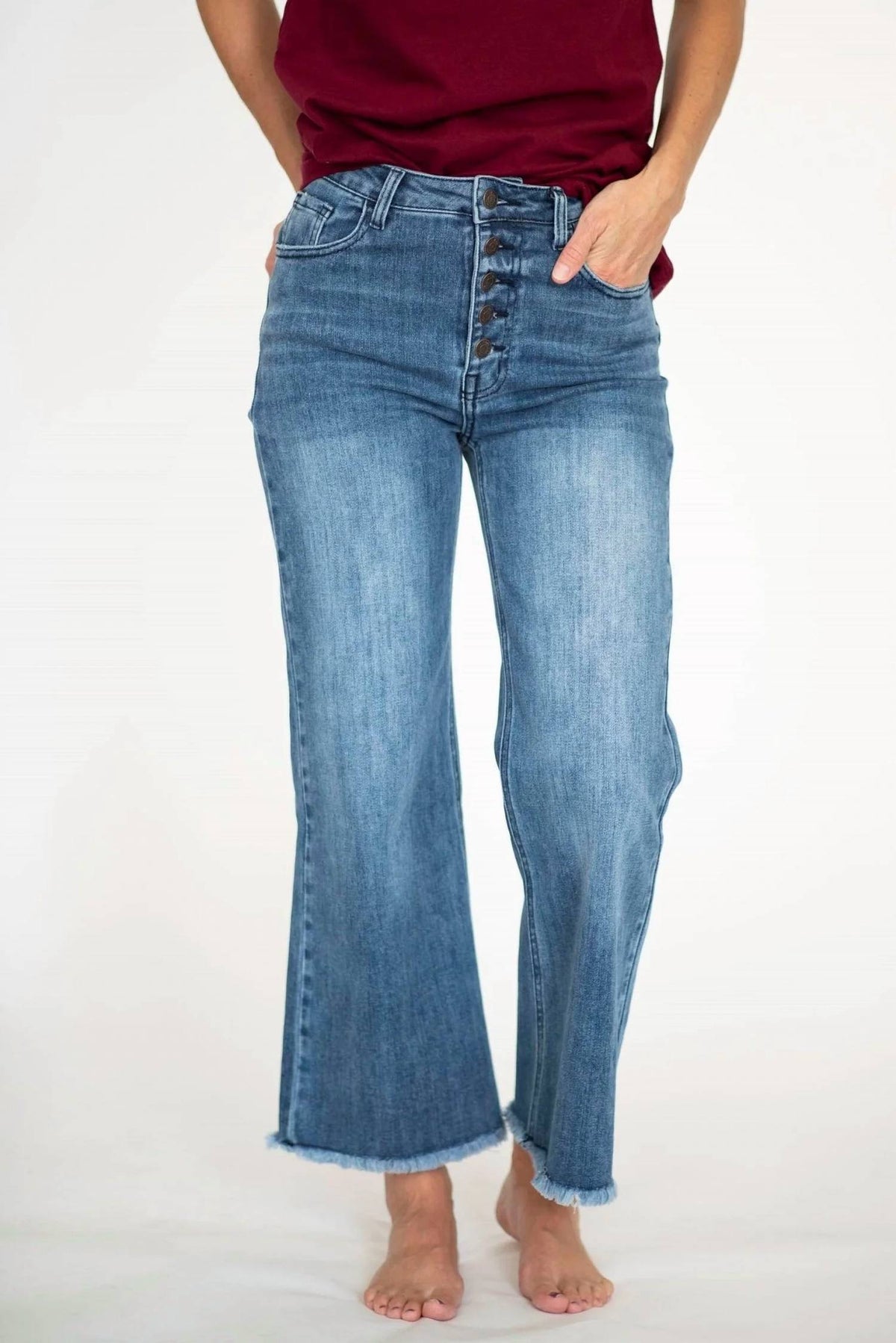 Tea N Rose - Women's Rhea High Rise Cropped Jeans