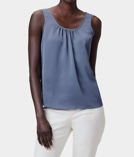 Nic + Zoe - SATIN CHIFFON SCOOP NECK TANK