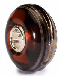 Trollbeads Women's Golden Thread Glass Bead Charrm in brown - women's accessory