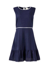 SAIL to SABLE Ruffle Hem Dress in navy - women's dress - alternate view
