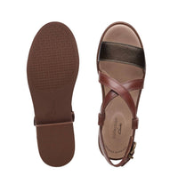 Clarks Women's Declan Spring Sandal in mahogany leather combi - women's sandal - view 4