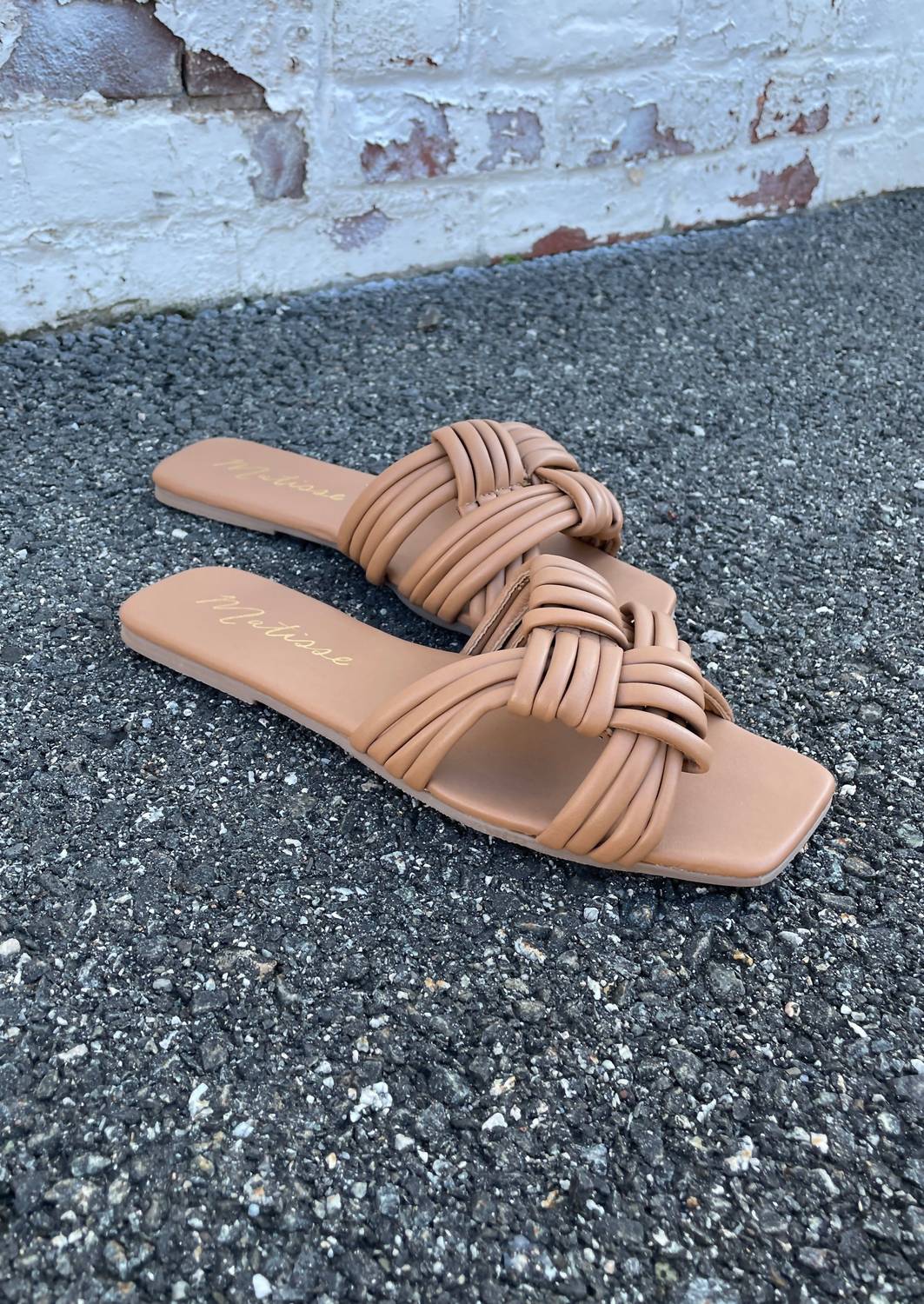 Matisse Women's Knot Square Toe Sandals in tan - women's sandal - detail view