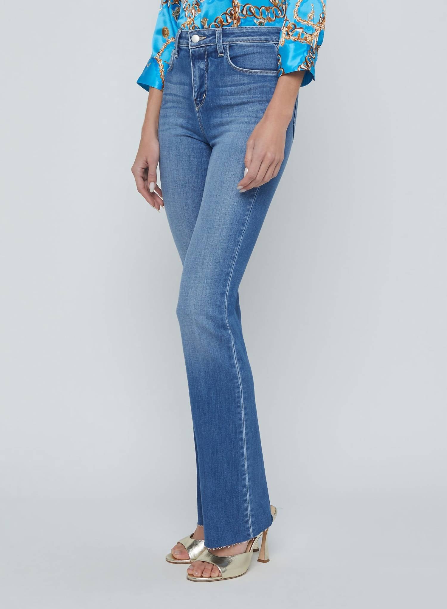 L'Agence - Ruth High Rise Straight Leg Jeans