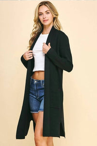 Pinch - Long Open Knitted Cardigan