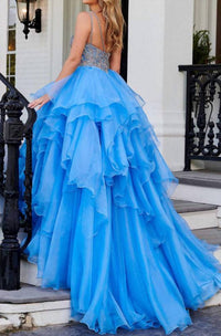 Rachel Allan - Shimmering Asymmetrical Long Gown