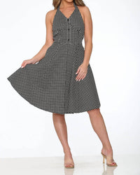 Orchid Bloom - Checkmate Halter Dress