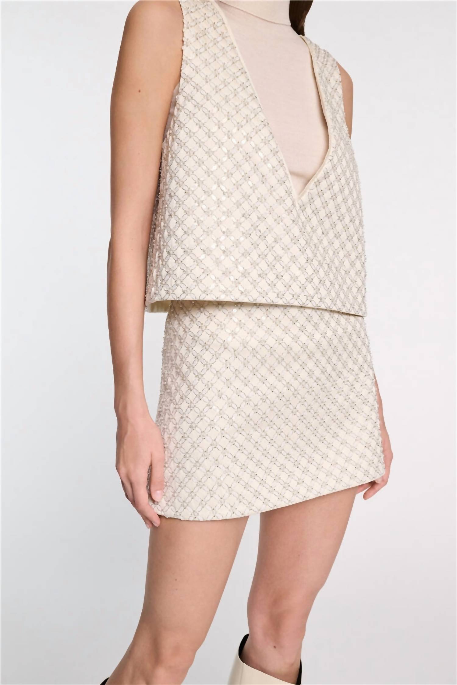 DOROTHEE SCHUMACHER Sparkling Statement Mini Skirt in pearl - women's skirt - view 4