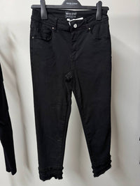 Frank Lyman - Woven Denim Pant With Fringe Detail